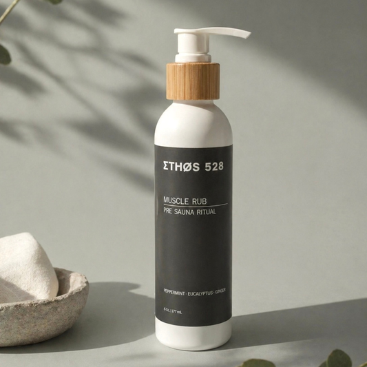 ETHOS 528 Cooling Sauna Muscle Rub Bottle