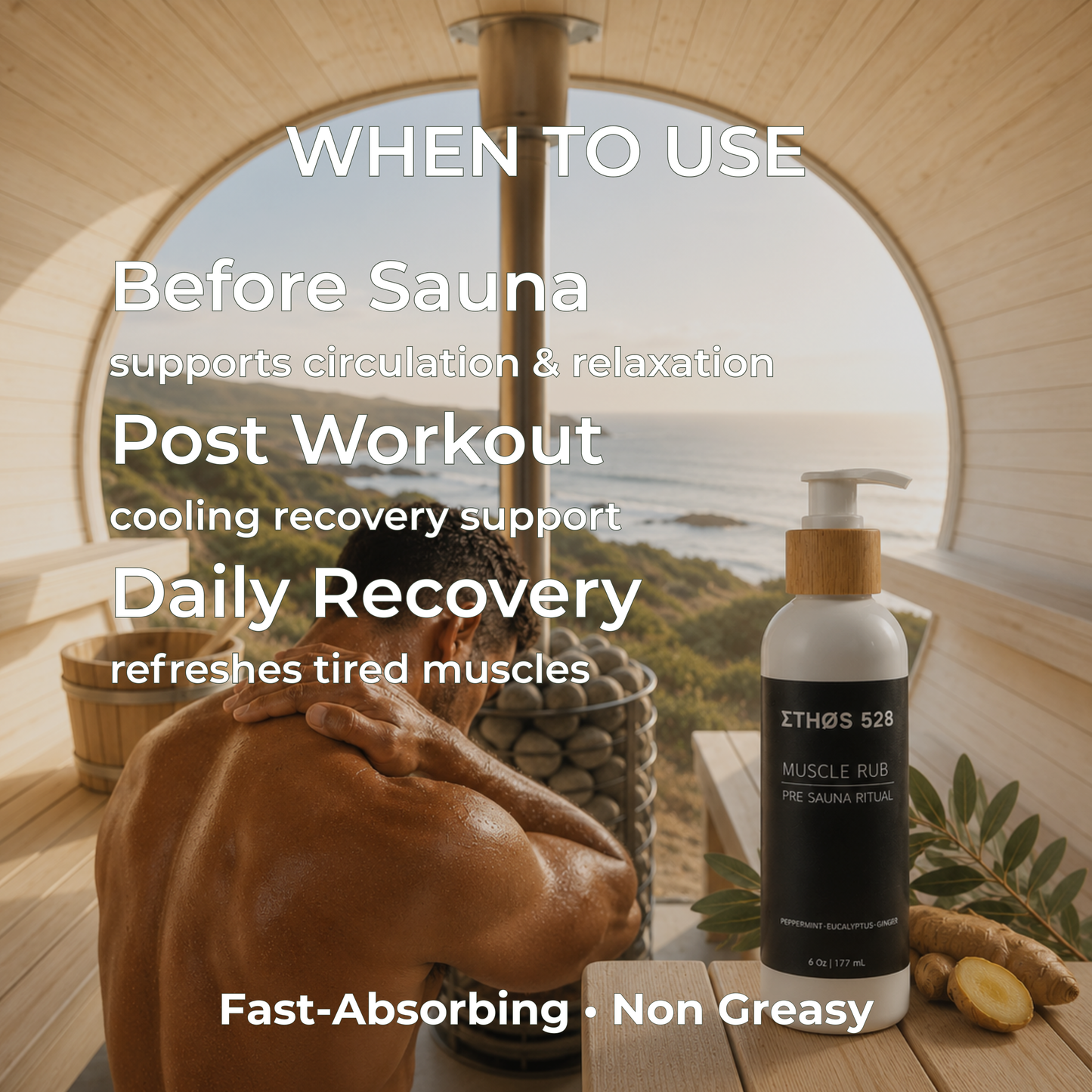 When to use Ethos 528 sauna recovery lotion
